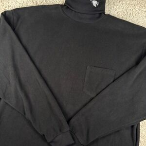 Mack's Prairie Wings Mens‎ Fleece Turtleneck XL Black Pocket Logo Hunting Gear